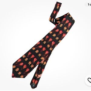 Ermenegildo Zegna silk tie black roses
